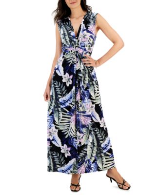 Connected - Women's V-Neck Sleeveless Maxi Dress