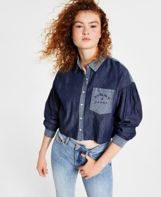 Tommy Jeans - Women's Two-Tone Chambray Button-Front Shirt