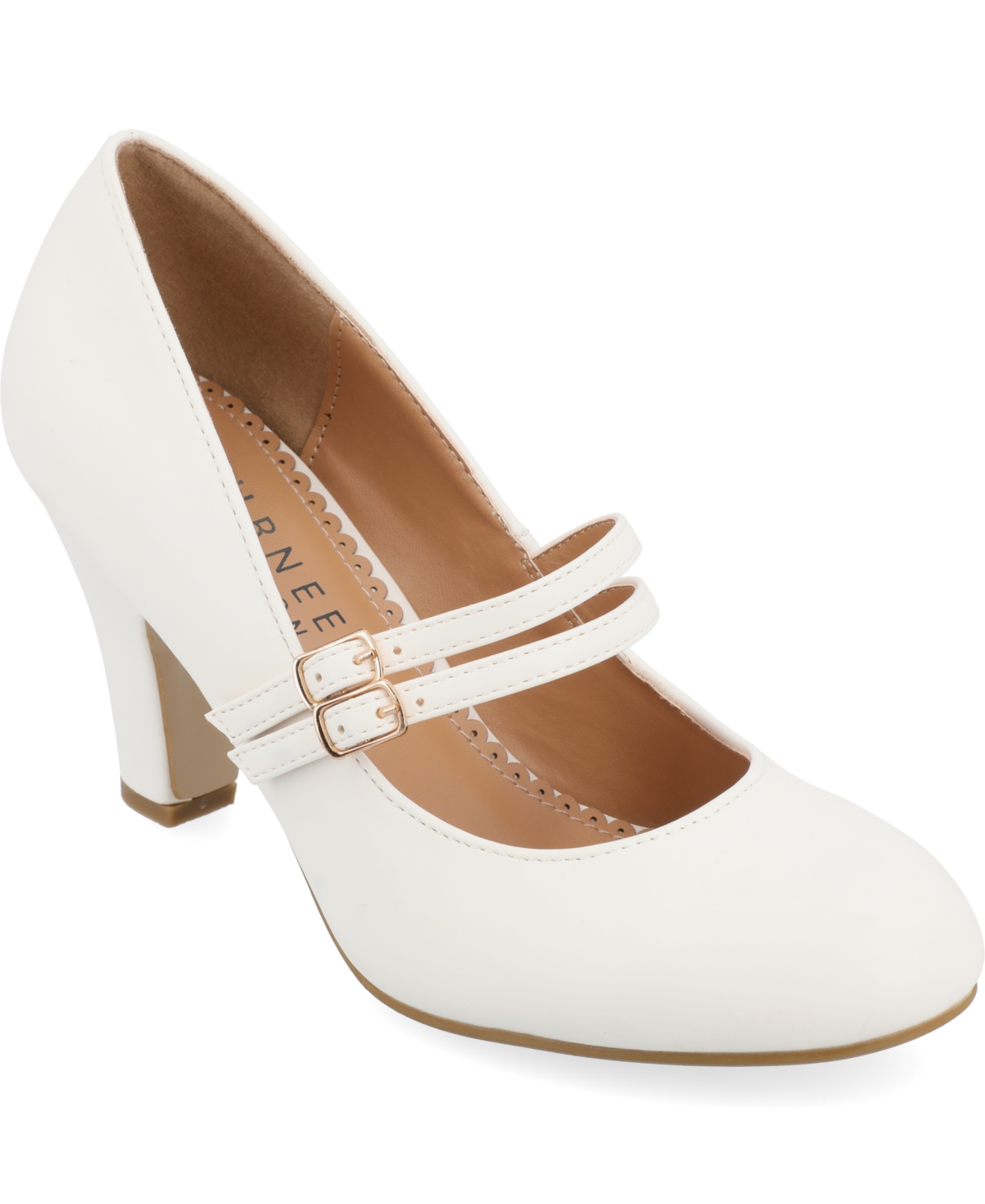 Women's Windy Double Strap Mary Jane Pumps - White