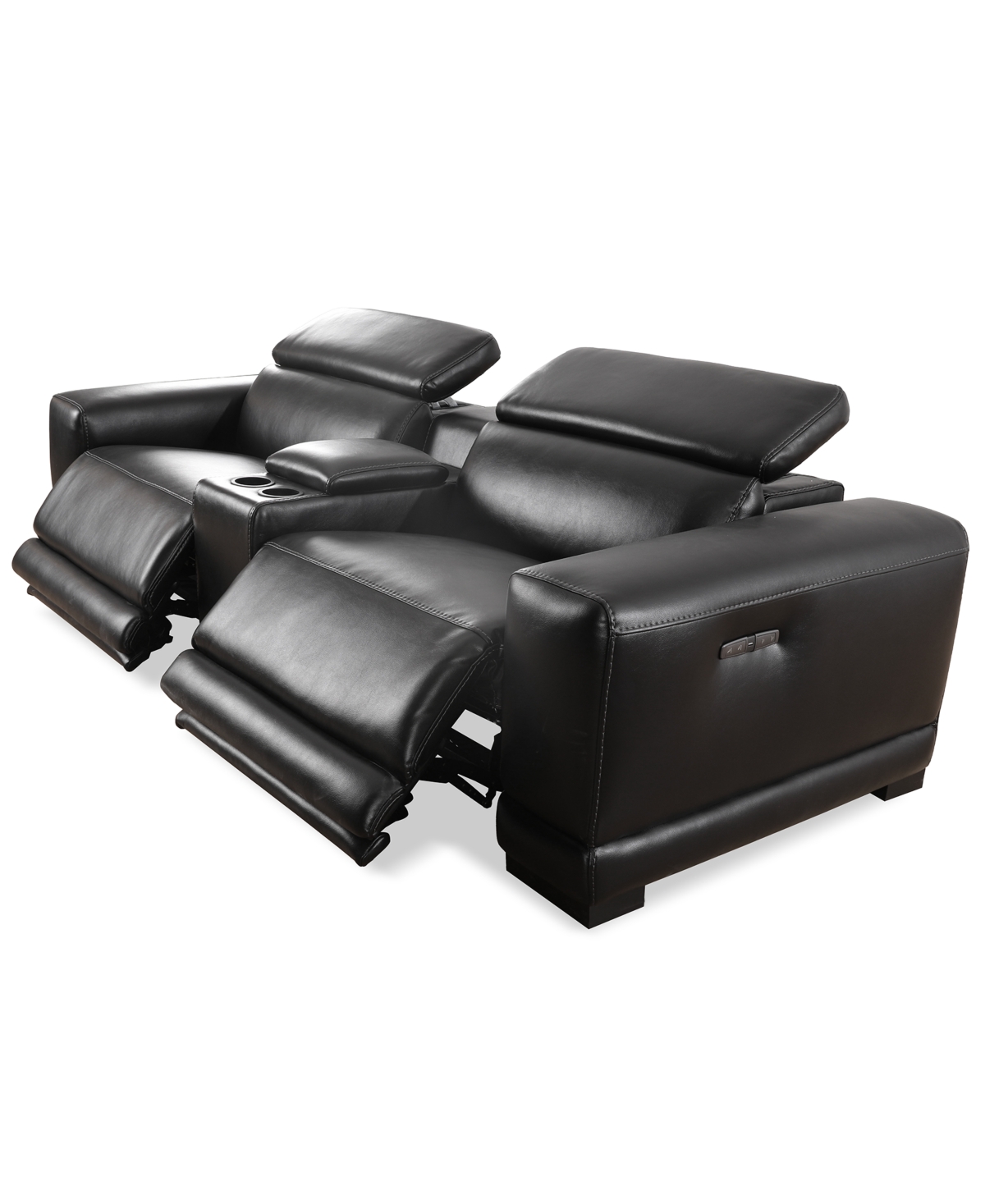 Krofton 3-Pc. Beyond Leather Fabric Sofa with 2 Power Motion Recliners and 1 Console, Created for Macy's