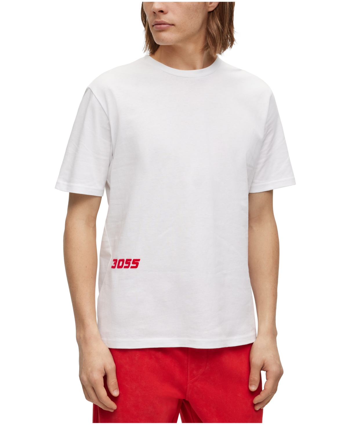 Hugo Boss Boss By  Men's Relaxed-fit Racing Print T-shirt In White