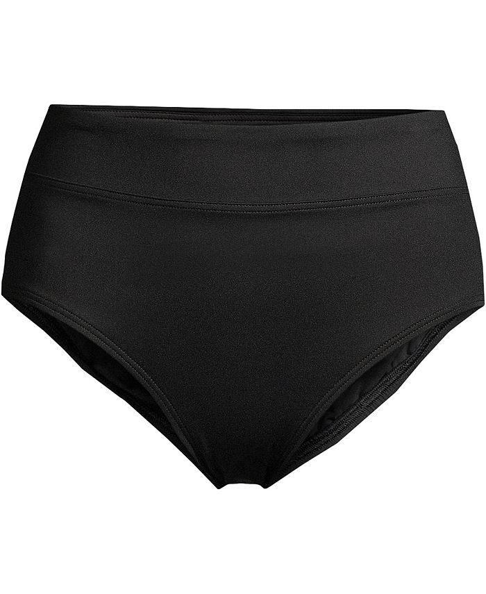 Lands' End Plus Size High Waisted Bikini Swim Bottoms Macy's