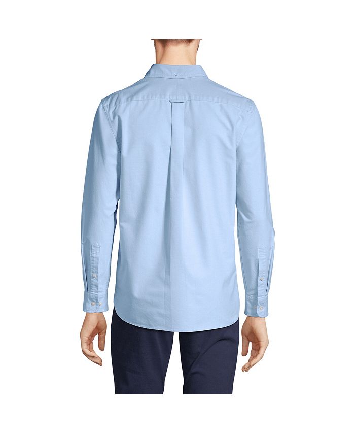 Lands' End Men's Tailored Fit Long Sleeve Sail Rigger Oxford Shirt Macy's