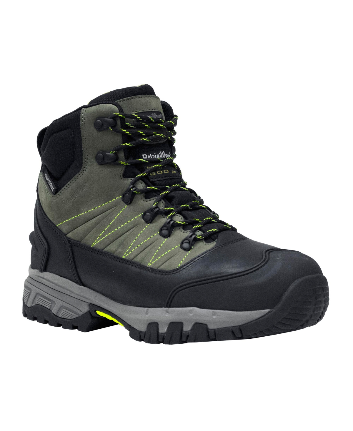 Men's Tungsten Hiker Warm Insulated Waterproof Leather Work Boots - Green