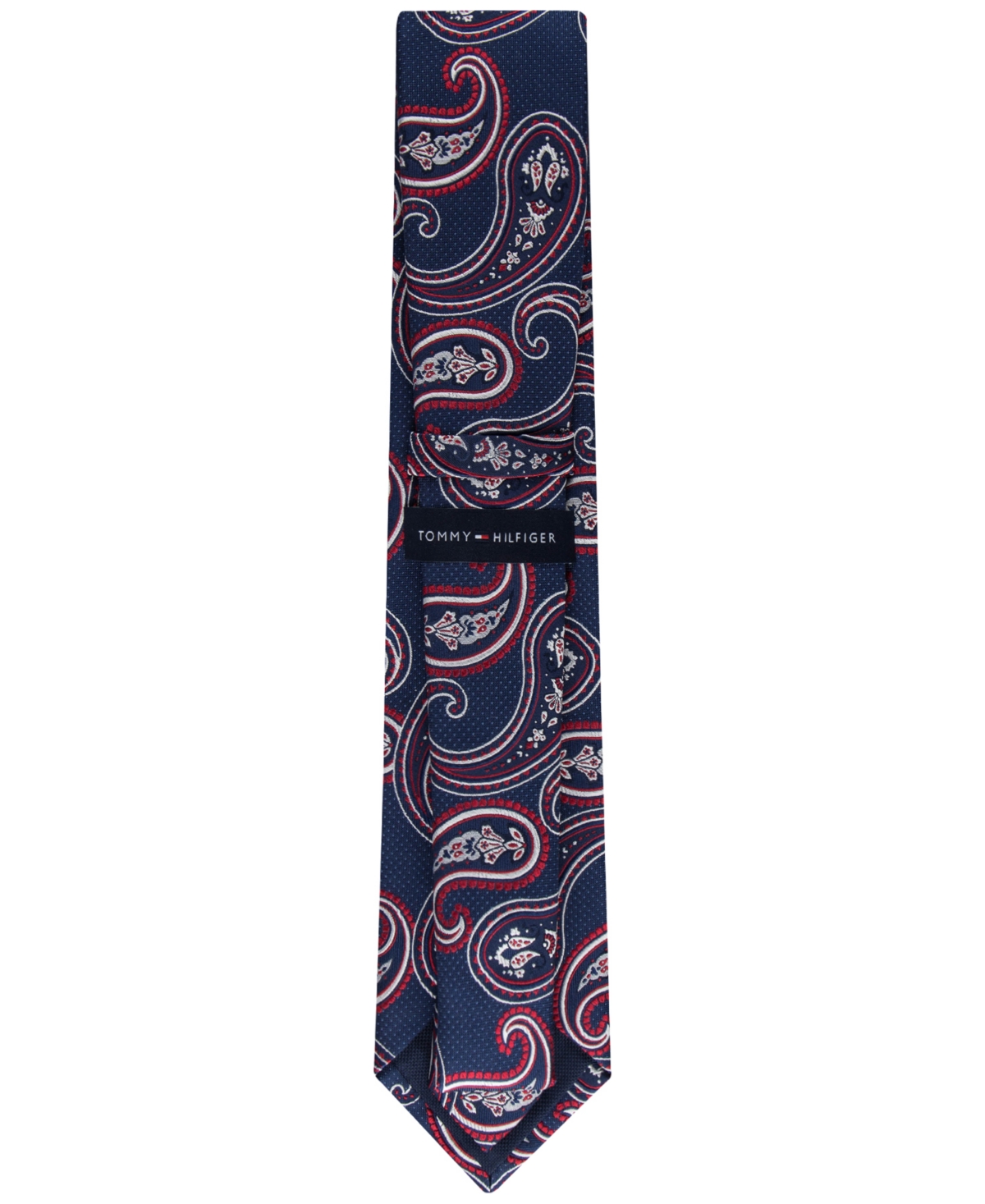 Shop Tommy Hilfiger Men's Paisley Tie In Navy Red