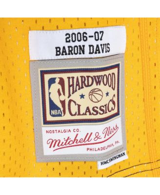 Men's Baron Davis Navy, Gold Golden State Warriors Hardwood Classics 2006-07 Split Swingman Jersey
