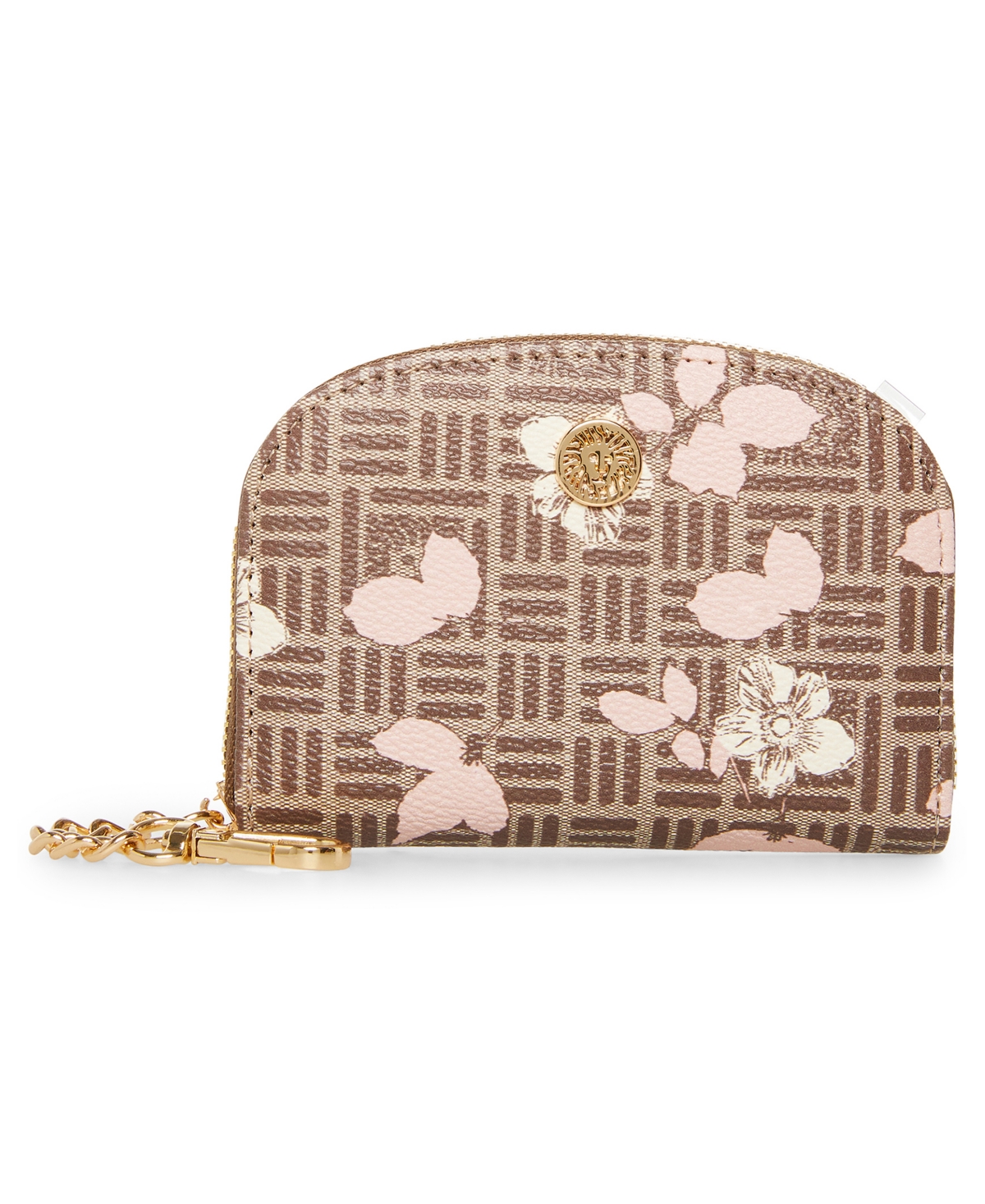 Anne Klein Boxed Logo Curved Card Case Wallet In Multi