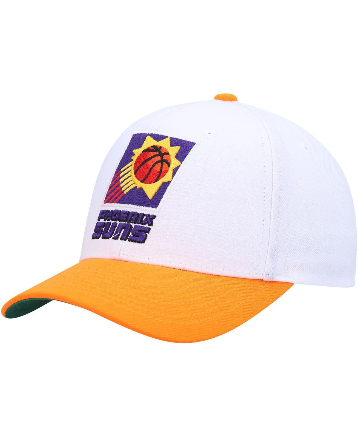 Mitchell & Ness Men's  White, Orange Phoenix Suns Hardwood Classics Core 2-tone 2.0 Pro Snapback Hat In White,orange