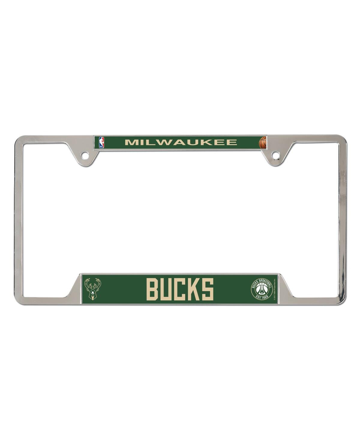 Wincraft Milwaukee Bucks Chrome Plated Metal License Plate Frame In Silver