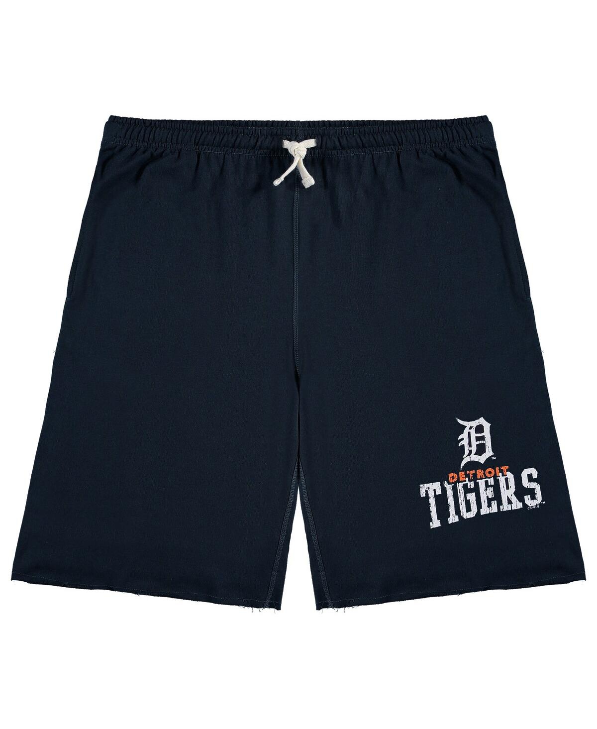 PROFILE MEN'S NAVY DETROIT TIGERS BIG AND TALL FRENCH TERRY SHORTS