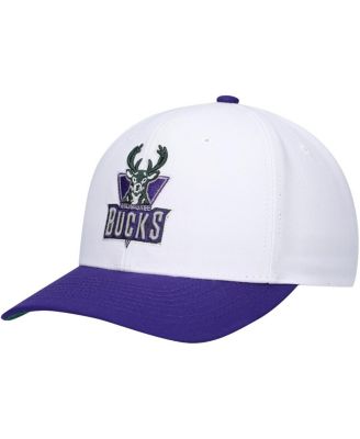 Men's White, Purple Milwaukee Bucks Hardwood Classics Core 2-Tone 2.0 Pro Snapback Hat