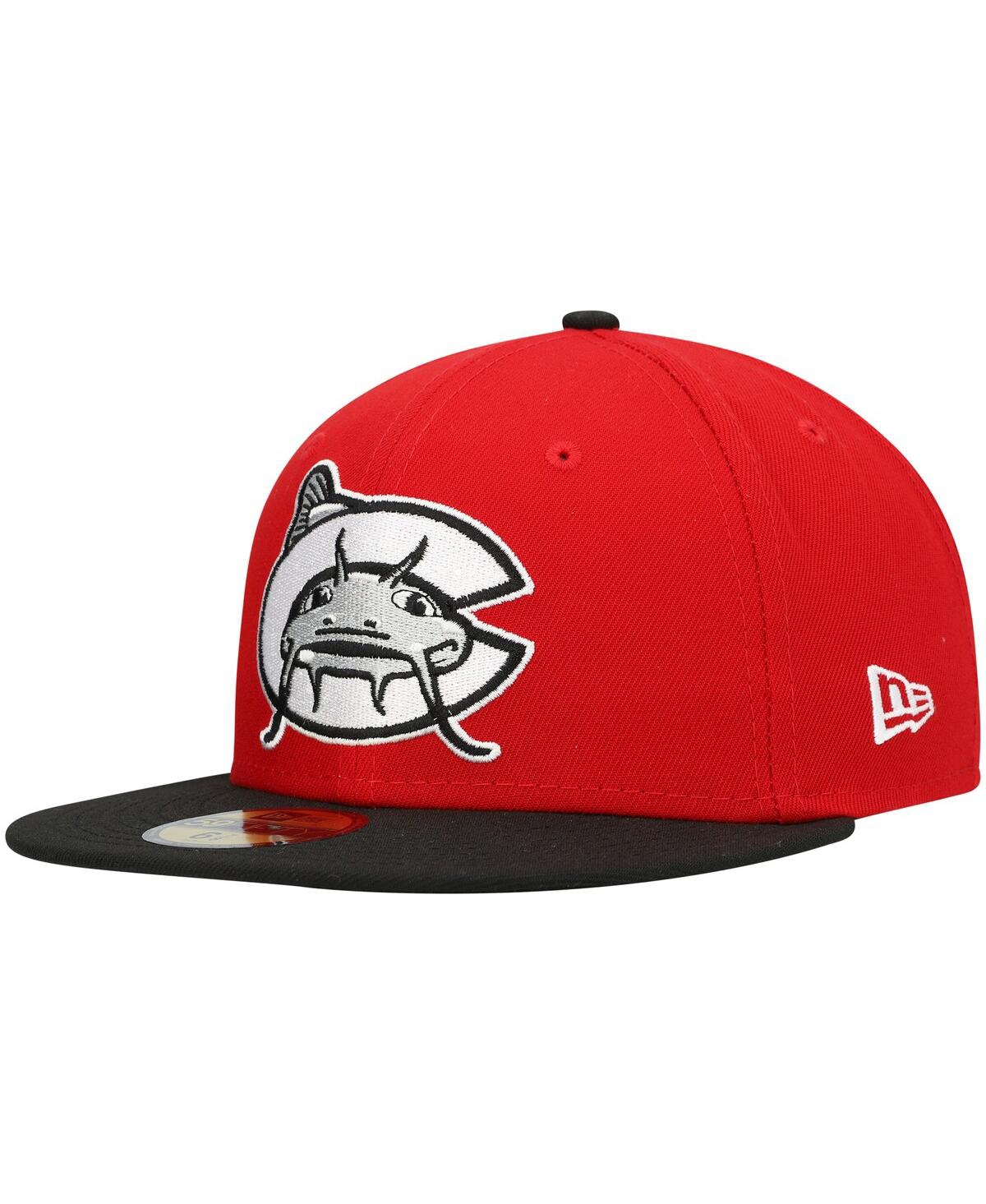 Men's New EraCarolina Mudcats Authentic Collection Road 59FIFTY Fitted Hat - Red