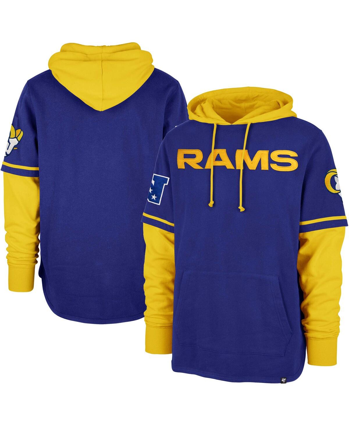 47 Brand Men's ' Royal Los Angeles Rams Shortstop Pullover Hoodie In Royal