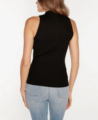 Black Label Women's Sleeveless Quarter-Zip Sweater