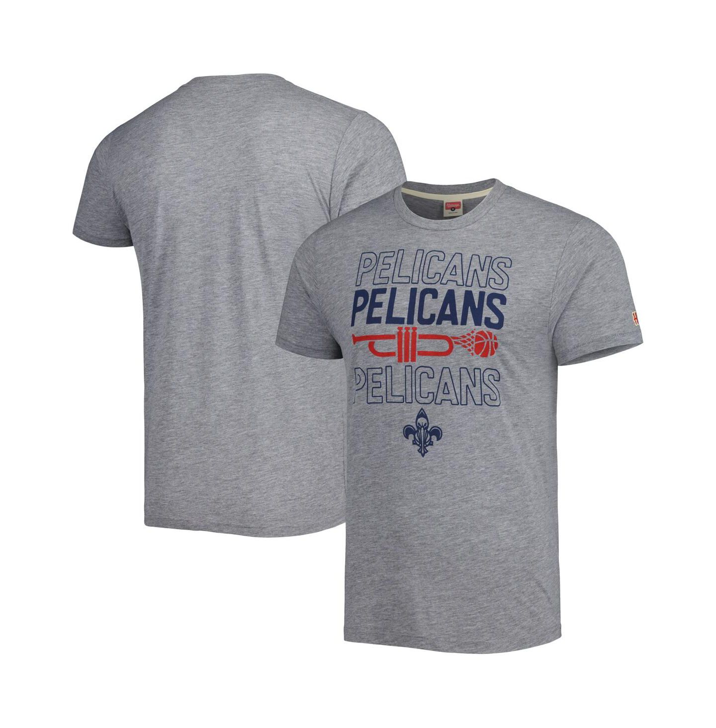 Футболка Homage Heather Gray New Orleans Pelicans Hometown Hyper Local Tri-Blend — фото 2