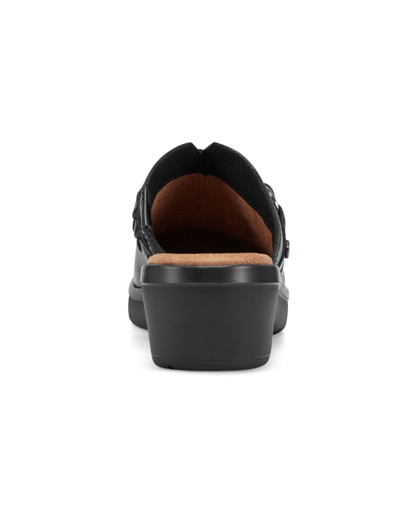 Женские сабо Easy Spirit Penelope Braided Slip-On Mules, цвет: Чёрный кожаный — фото 3