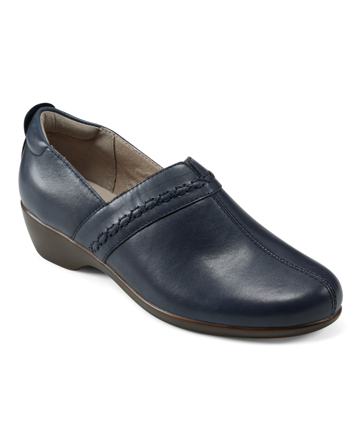 Shop Easy Spirit Women's Dolores Closed Toe Casual Slip-ons In Navy Leather