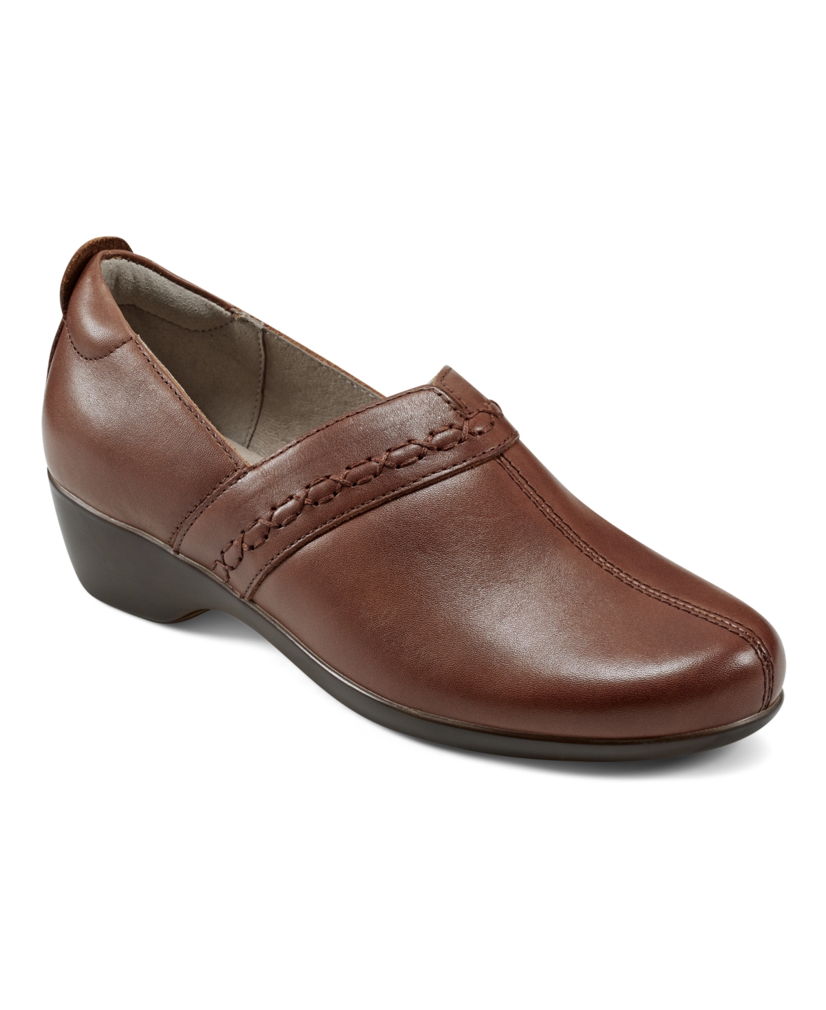 Shop Easy Spirit Women's Dolores Closed Toe Casual Slip-ons In Medium Brown Leather