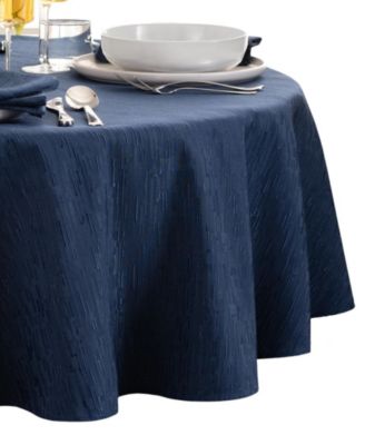 Continental Solid Texture Water and Stain Resistant Round Tablecloth, 90" 