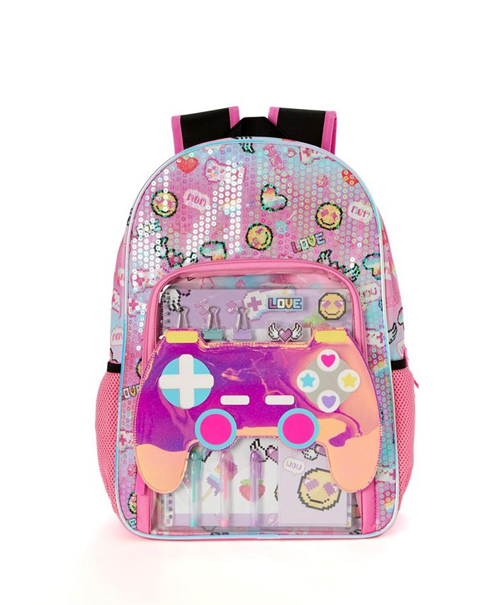 Inmocean Little and Big Girls Gamer Backpack with Stationary Set - Multi - Size One Size