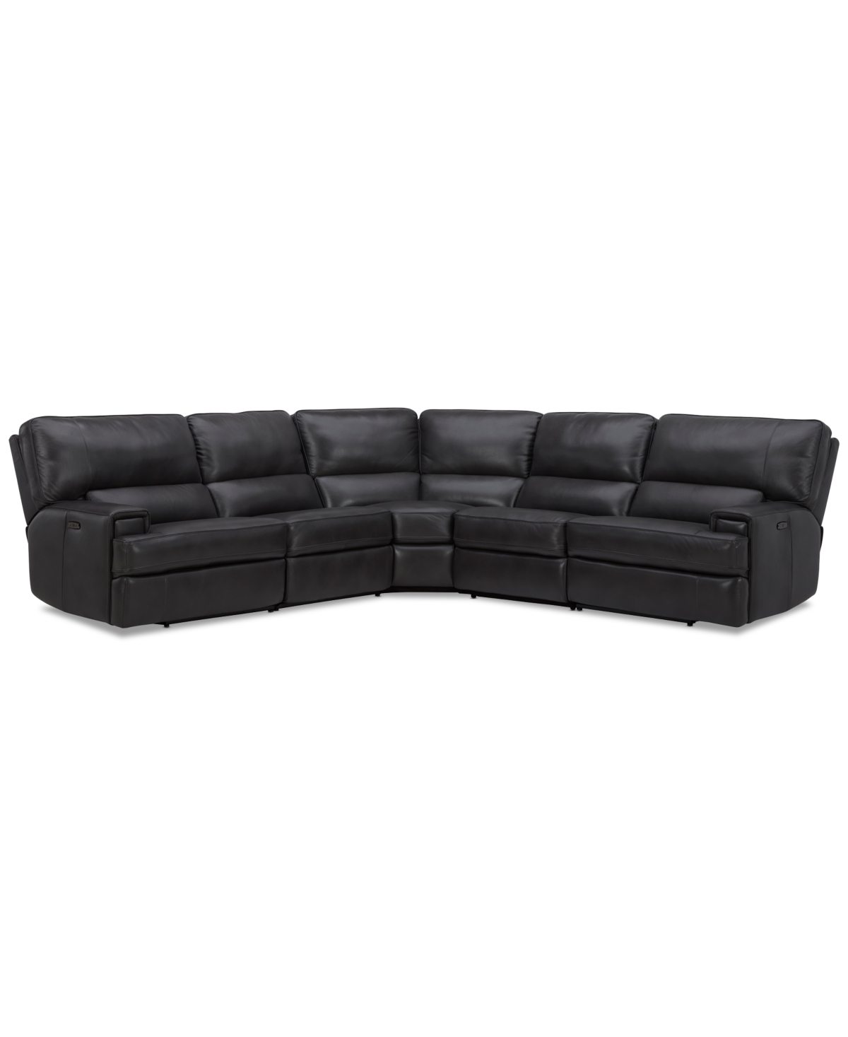 Closeout! Binardo 5 Pc Zero Gravity Leather Sectional with 2 Power Recliners, Created for Macy's
