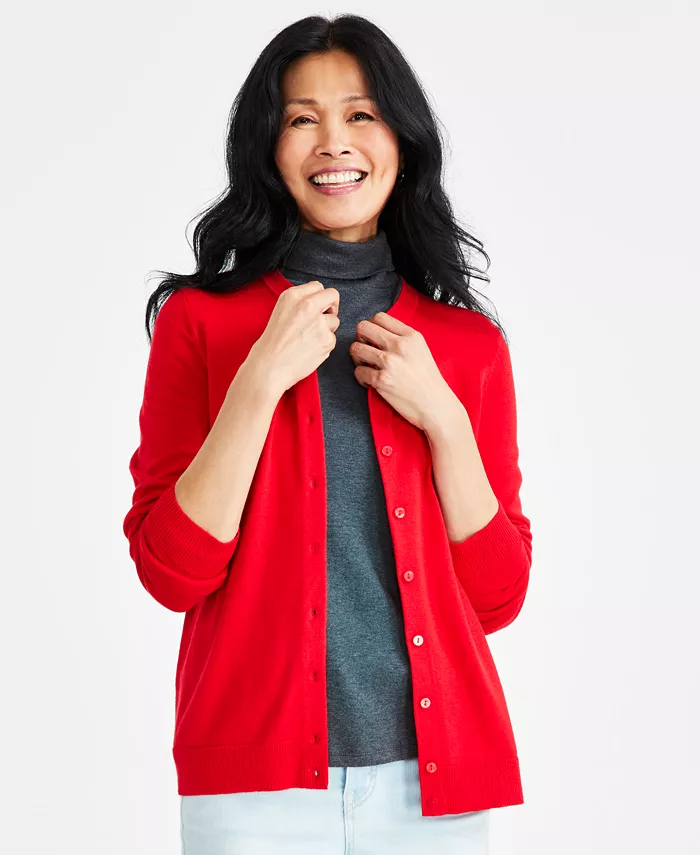 Petite Crewneck Cardigan - thumbnail 10