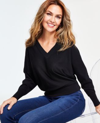 売れ筋商品|||スタイルアンドコー ニット&セーター アウター レディース Women's Space-Dyed V-Neck Sweater, Created for Macy's Spacedye Jade Style & Co Women's V-Neck Sweater, Created for Macy's - Macy's