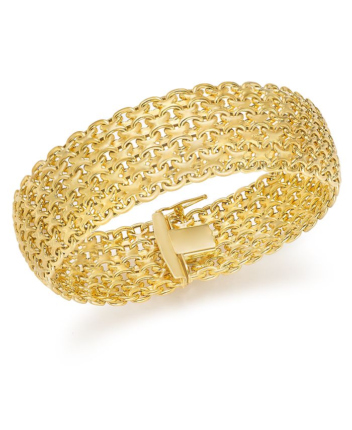 Woven Bracelet in 14k Tri-Tone Gold (7.5 in)
