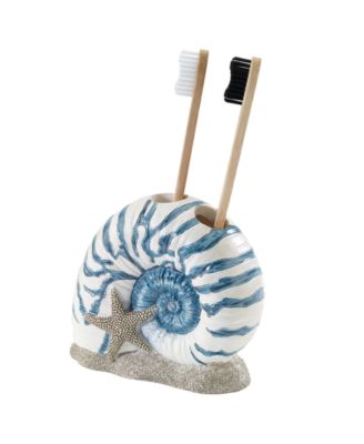 Blue Lagoon Ombre Seashells Toothbrush Holder