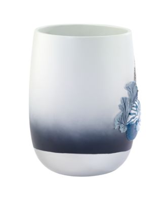 Blue Lagoon Ombre Seashells Wastebasket