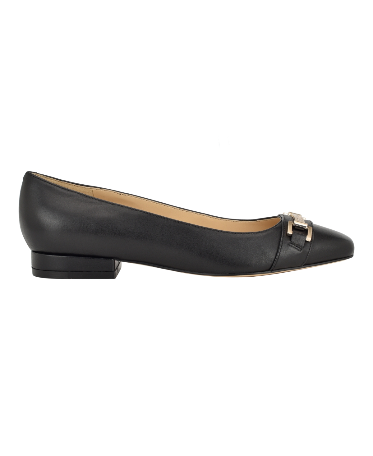 Calvin Klein Women's Crystil Tailored Ballet Flat - Black - Leather