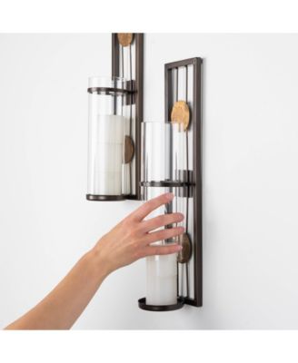 Set of Two Contemporary Metal Wall Sconces