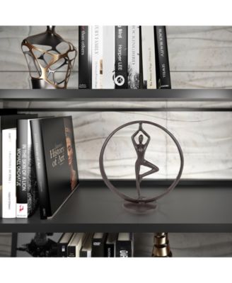 Yoga Tree Circle Cast Iron Sculpture