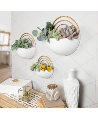 Crescent 3-Piece Metal Wall Planter Set