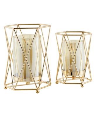 Danya B Prism Warm Hurricane 2-Piece Candle Holders Set - Macy's