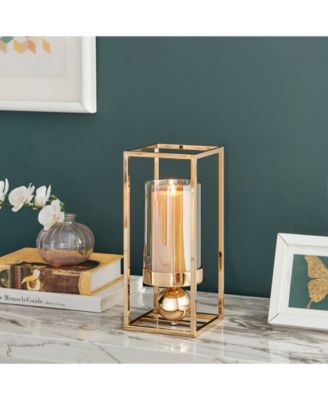 Luna Warm Tinted Glass Large Hurricane Candle Holder