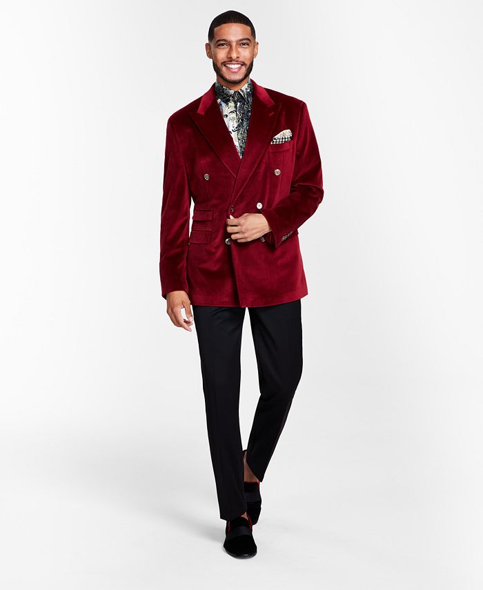 Tayion Collection Men's Classic-Fit Velvet Jacket - Macy's