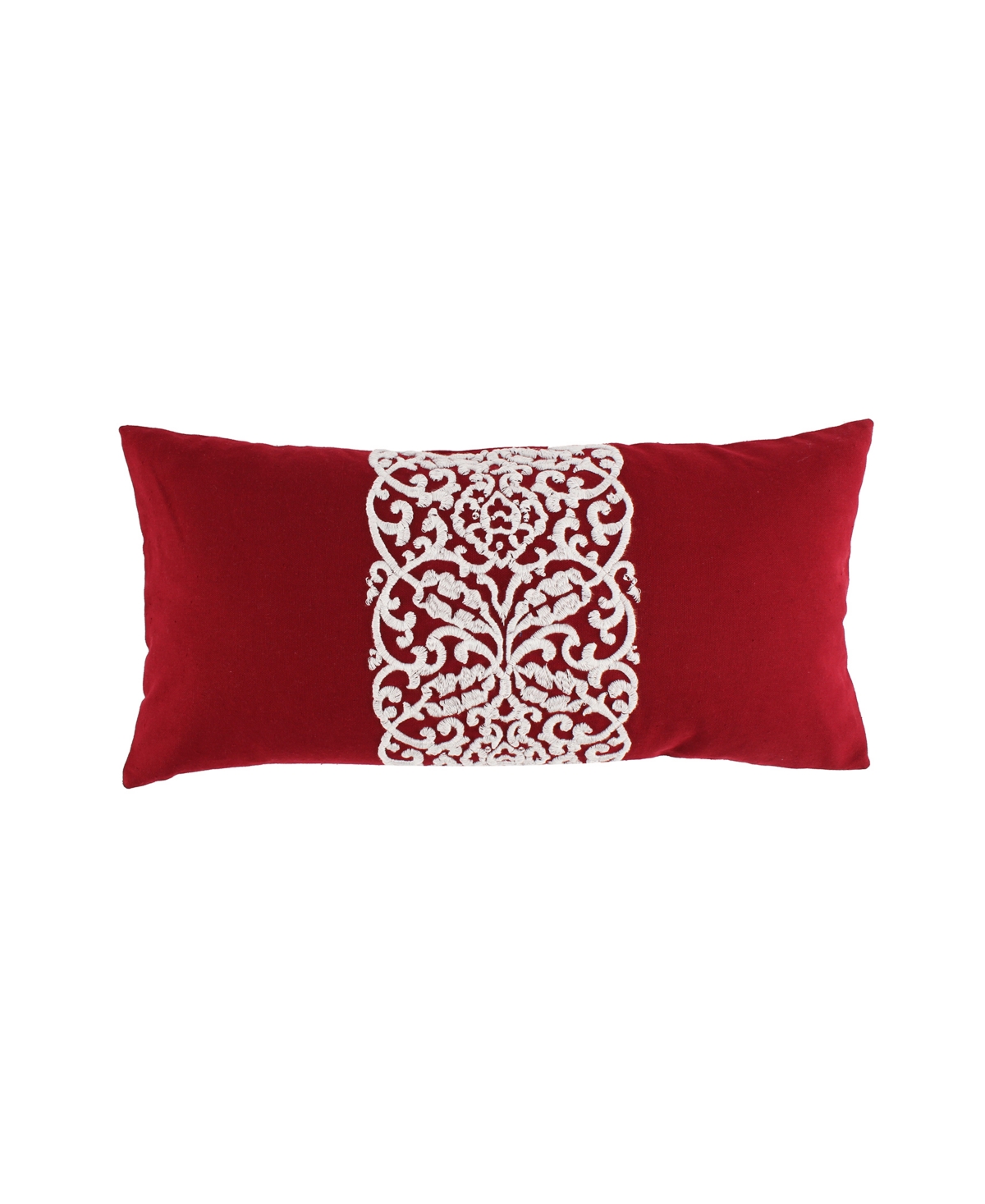 Levtex Kimpton Embroidered Decorative Pillow, 24" X 12" In Red