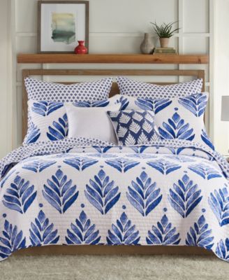 Levtex Home Vintage Like Blossom Reversible Quilt Set Collection In Blue