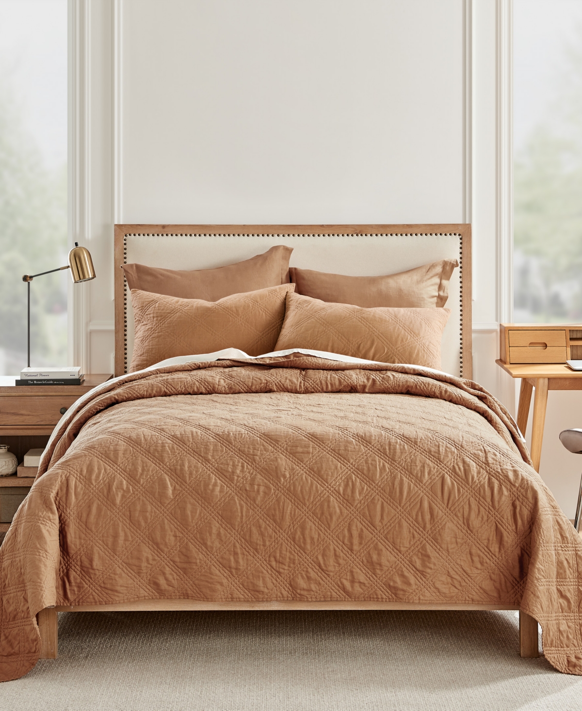 Levtex Washed Linen Relaxed Textured Quilted Sham, King