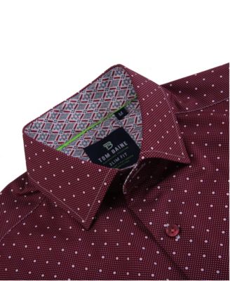 Men's Slim Fit Short Sleeve Performance Stretch Button Down Dress Shirt