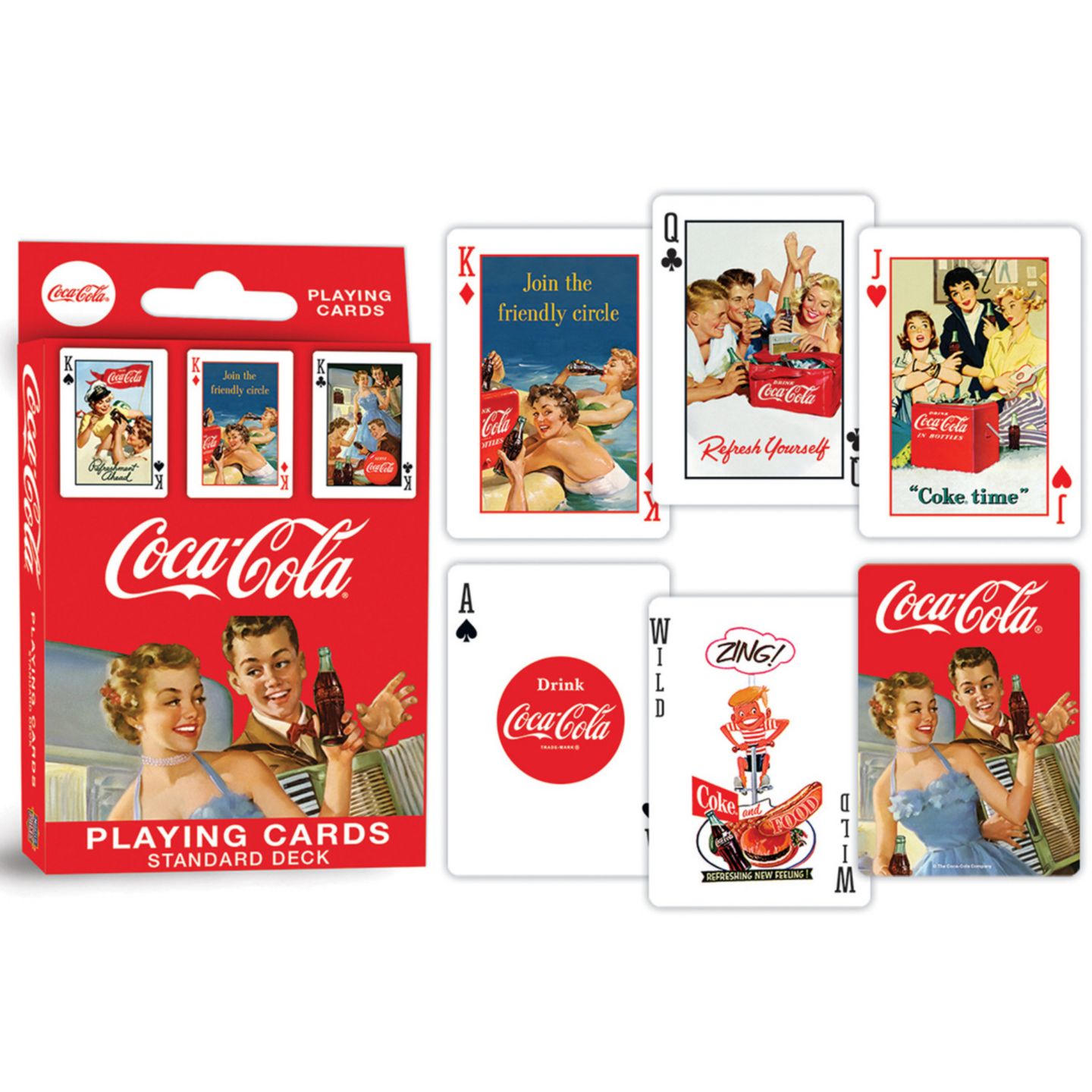Детские игрушки MasterPieces Puzzles Coca-Cola Vintage 54-Piece Playing Cards, Ages 4+, цвет: Разноцветный — фото 2