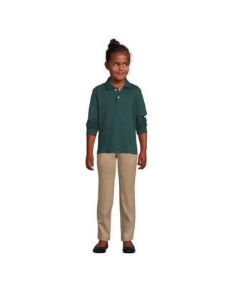 Girls Long Sleeve Interlock Polo Shirt