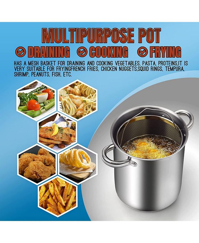 Cook N Home Basics Stainless Steel Asparagus Vegetable Steamer Pot Deep