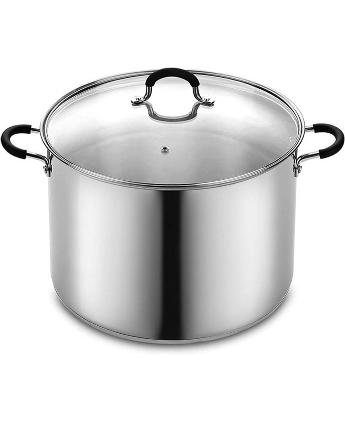 Cook N Home Professional Stainless-Steel Stockpot with Glass Lid 24-Qt -  Macy's