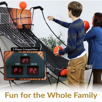 Indoor Folding 2-Player Arcade Basketball Game with 8 Game Modes and Electronic Scorer - 81"