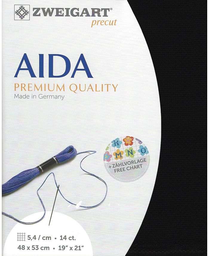 Stern Aida Cloth 14 Count BLACK, 110cm Wide, 3706.720 ($52.00 per