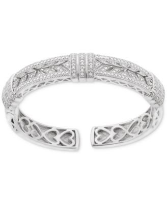 Macy's - Diamond Cuff Bangle Bracelet (1/4 ct. t.w.) in Sterling Silver