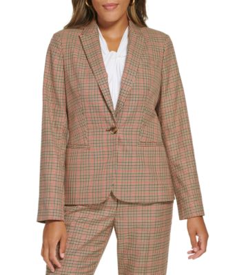 Tommy Hilfiger - Women's One-Button Plaid Blazer