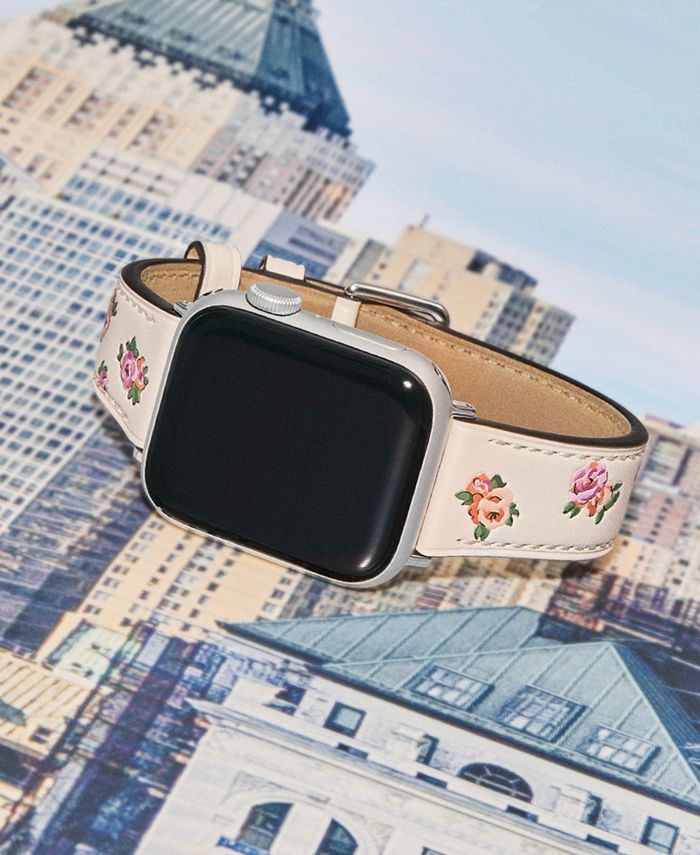 COACH Women s Chalk Floral Leather Apple Band 38mm 41mm Macy s